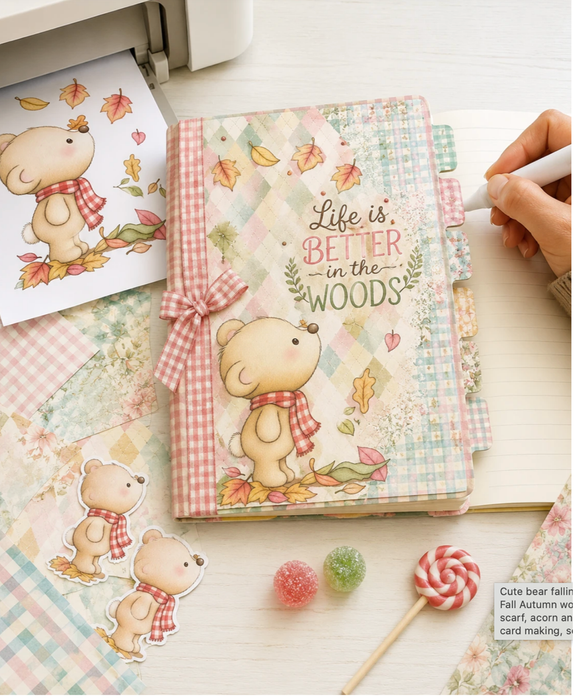 Hello Autumn Shabby Chic Pretty printable paper patterns set 7 - craft, card making, junk journal, digital scrapbooking.