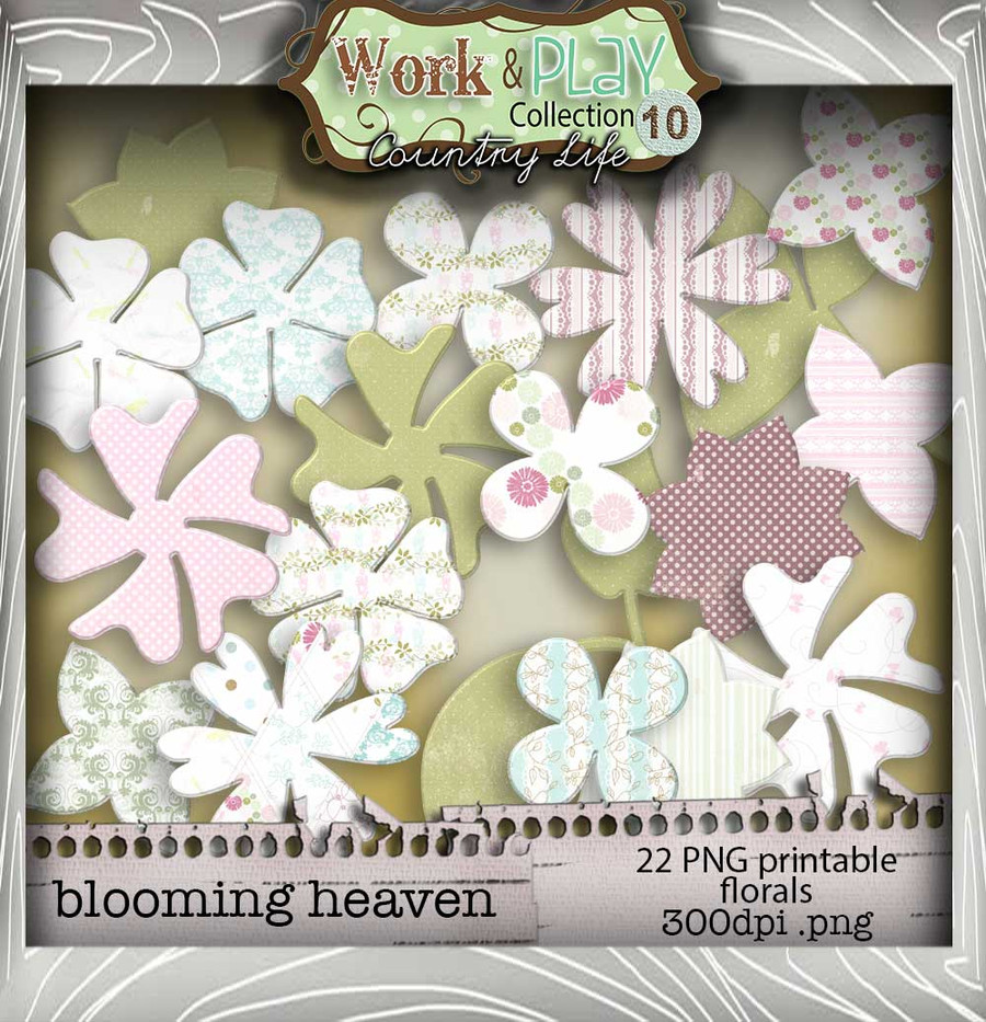 Work & play 10 - Blooming Heaven Digital Craft Download Bundle