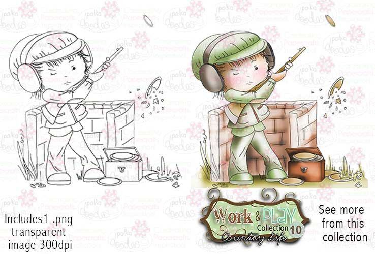 Clay Pigeon Digital Stamp - Work & Play 10 Digital Craft Download