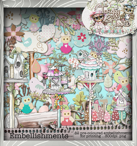 Twiggy & Toots Embellies bundle - Digital Craft Download