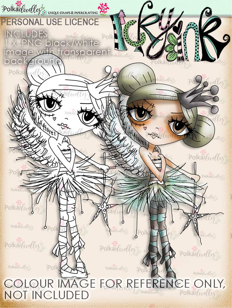 Oddella Fairy - Ickyink Art alternative digistamp Craft Download