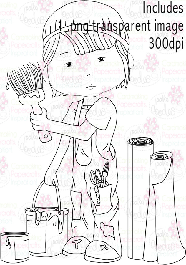 Painter, Decorator, Decorating - Digital Stamp Download