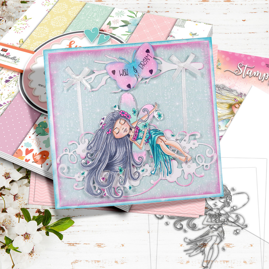 Serenity Fairy Butterfly - Digital Crafts, digital Stamp card making printable downloads..