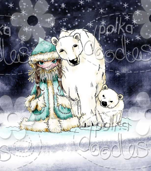 Husky Hugs - Octavia Frosted Winter - Digital STAMP CRAFT Download