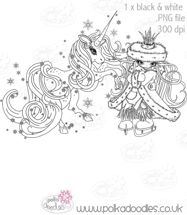 Ice Queen Unicorn - Octavia Frosted Winter - Digital CRAFT STAMP Download