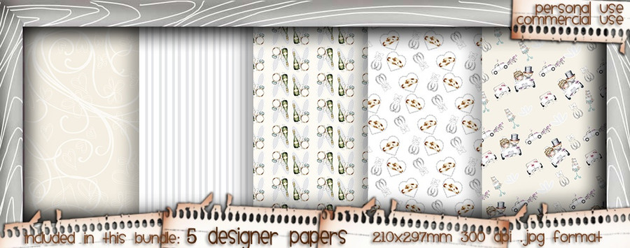 Love/Romance Love & Kisses paper bundle 2 - download printable digital stamp
