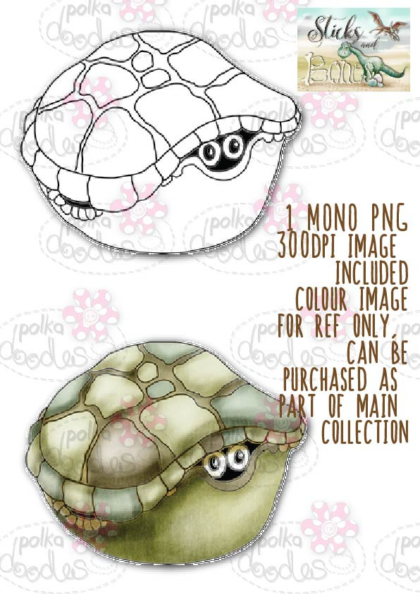 Sticks & Bones - Dinosaur Tortoise 2 - Digital Stamp CRAFT Download