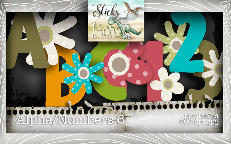 Sticks & Bones - Alphabet 6 - Digital Stamp CRAFT Download