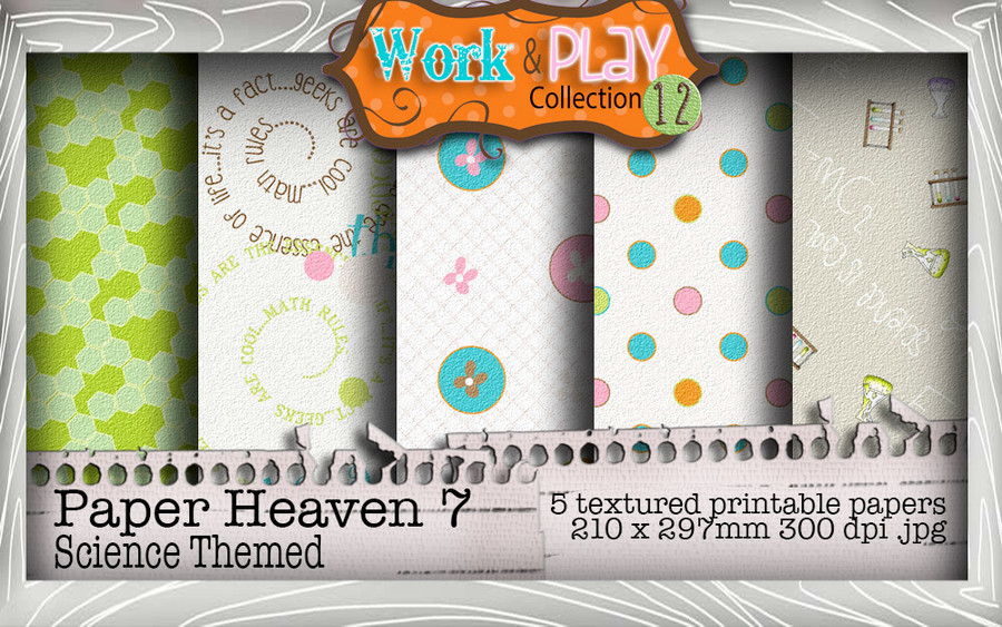 Work & Play 12 Paper Heaven7 bundle kit - science/geek (5 papers)