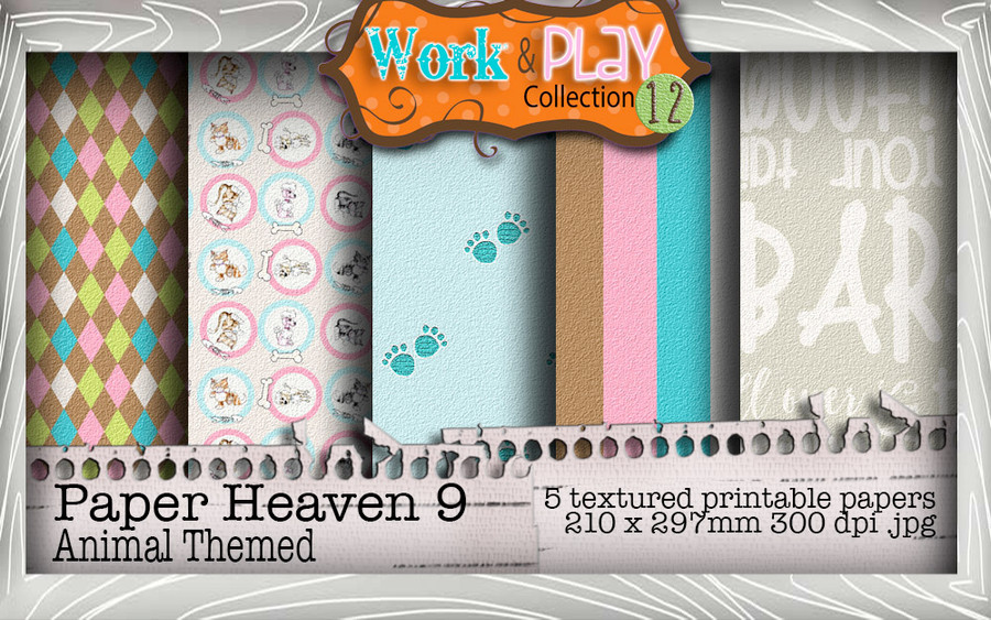 Work & Play 12 Paper Heaven 9 bundle kit - vet/dog (5 papers)