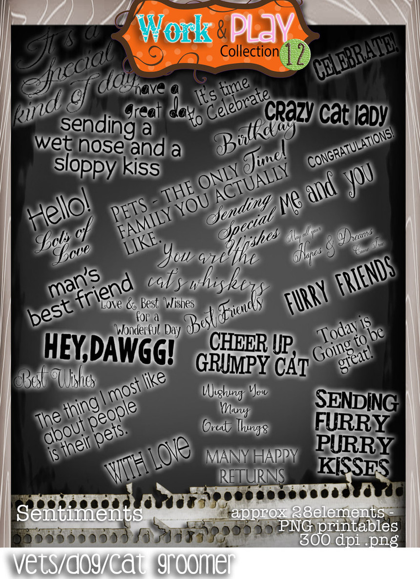 Vet/Dog Groomer/Cat Grooming bundle kit - Printable Crafting Digital Stamp Craft Scrapbooking Download