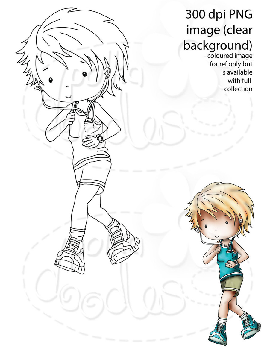 Male Runner/Workout/Fitness/Race for Life Digital Stamp