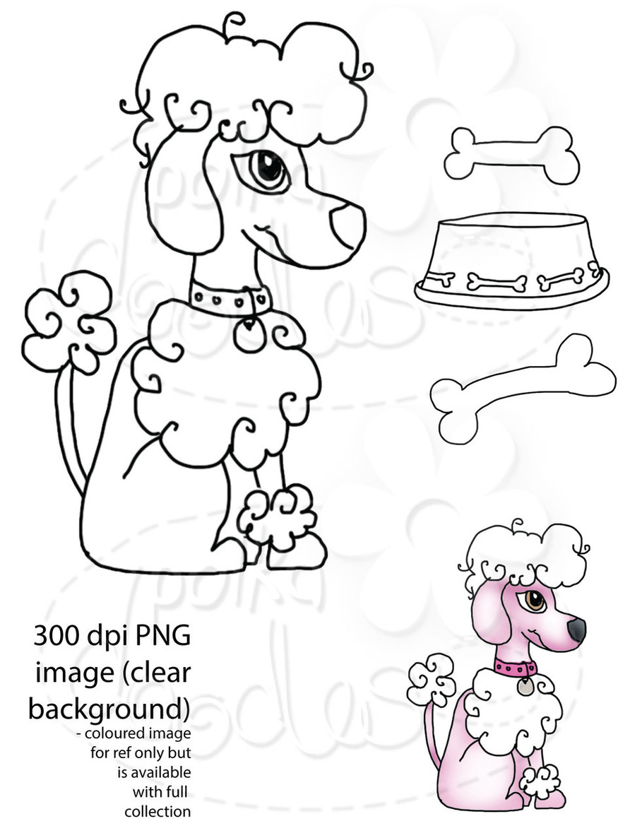 Dog/Poodle Digital Stamp