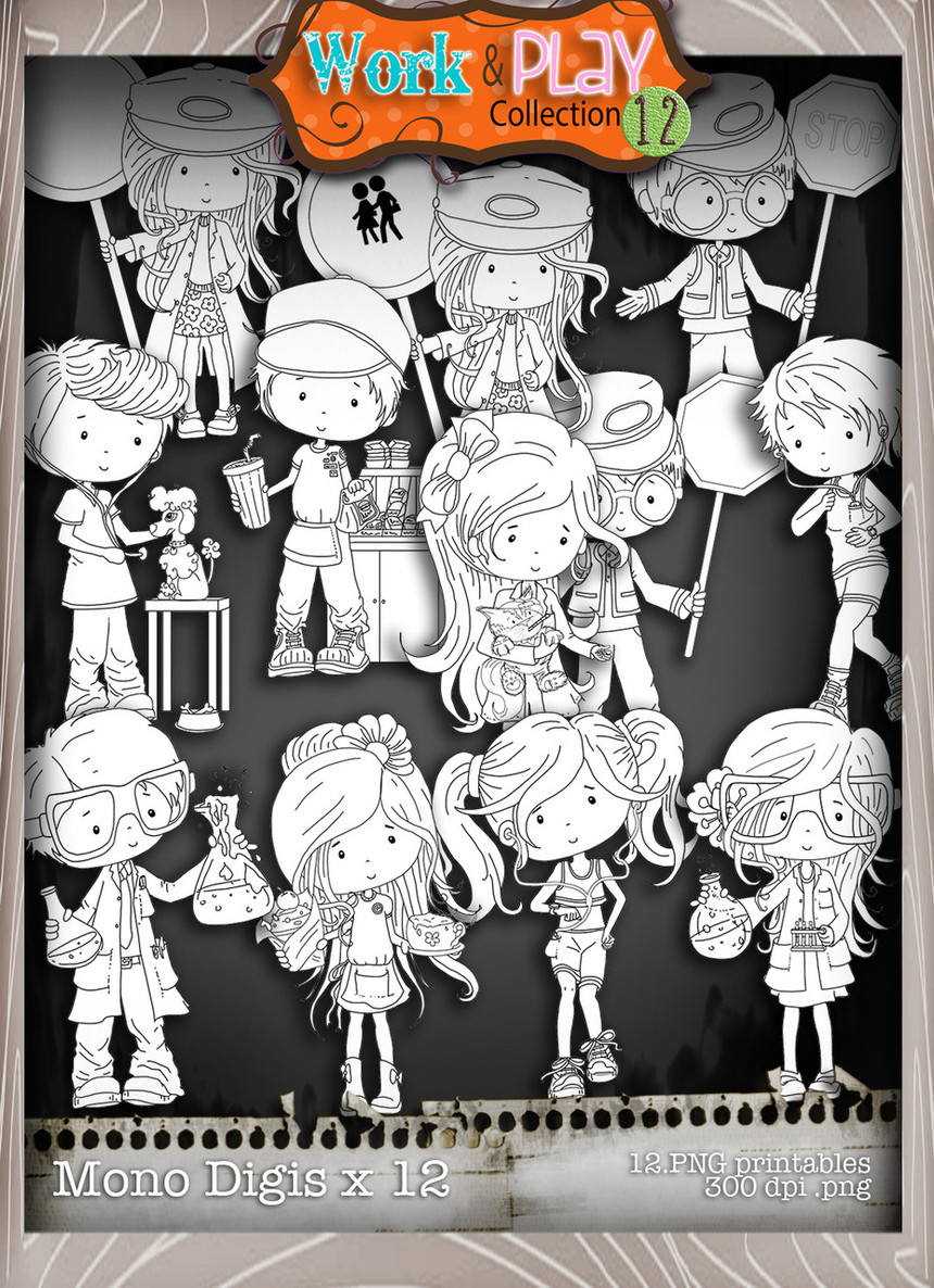 Work & Play 12 Download Collection Big Kahuna bundle - Printable Crafting Digital Stamp Craft Scrapbooking Download