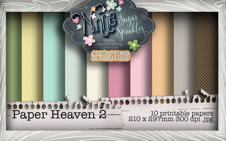 Winnie Sugar Sprinkles Paper Heaven 2 Bundle - Printable Crafting Digital Stamp Craft Scrapbooking Download