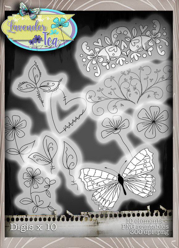 Lavender Tea Printables Download Craft & Scrapbooking Collection inc project templates