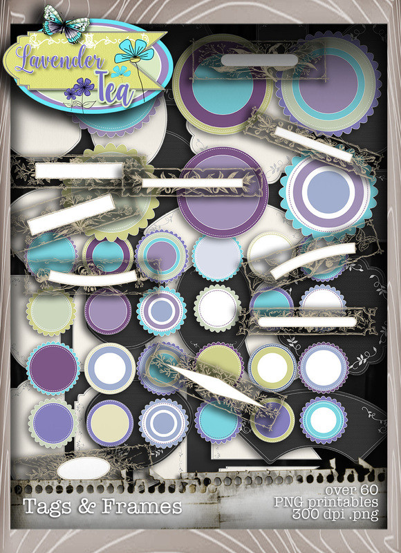 Lavender Tea Printables Download Craft & Scrapbooking Collection inc project templates