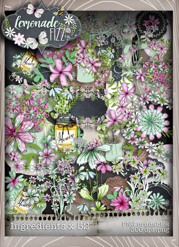 Lemonade Fizz - Printable  Download Collection inc project templates