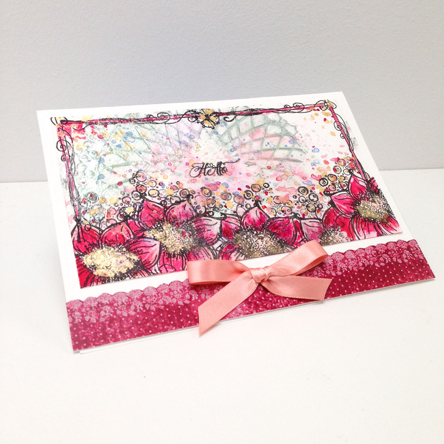 Summer time flower botanicals- Stamp ME clear craft card making stamp set.