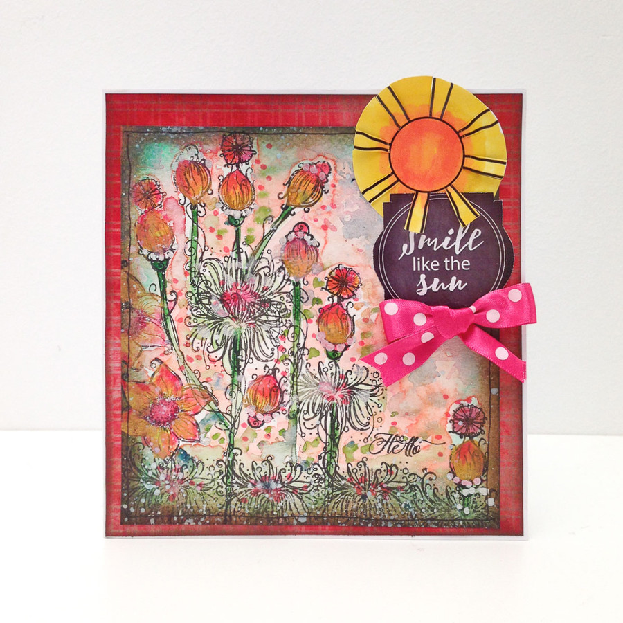 Summer time flower botanicals- Stamp ME clear craft card making stamp set.
