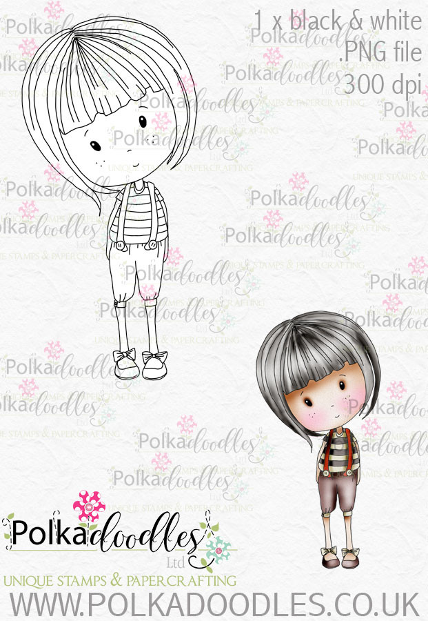 Winnie Wonderland Tweedledum- Printable Digital stamp download