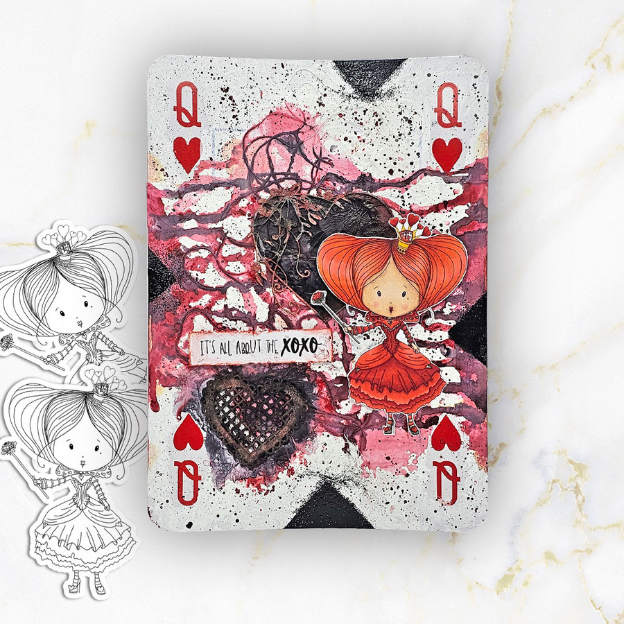 Winnie Wonderland Red Queen - Printable Digital stamp download