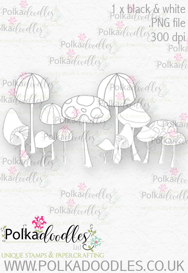 Winnie Wonderland Toadstools - Printable Digital stamp download