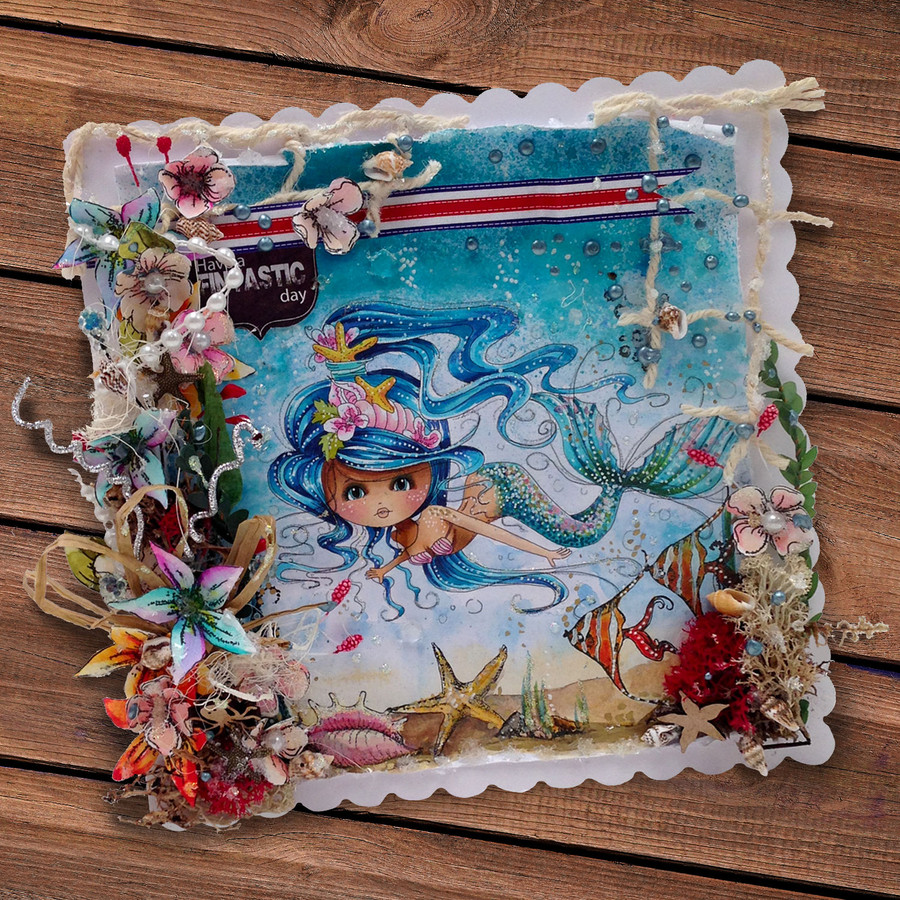 Meribelle Swimming around - digital craft stamp download