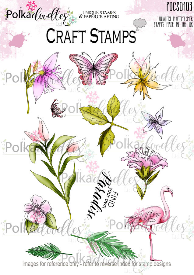 Tropical Paradise Flamingo Clear Stamp set