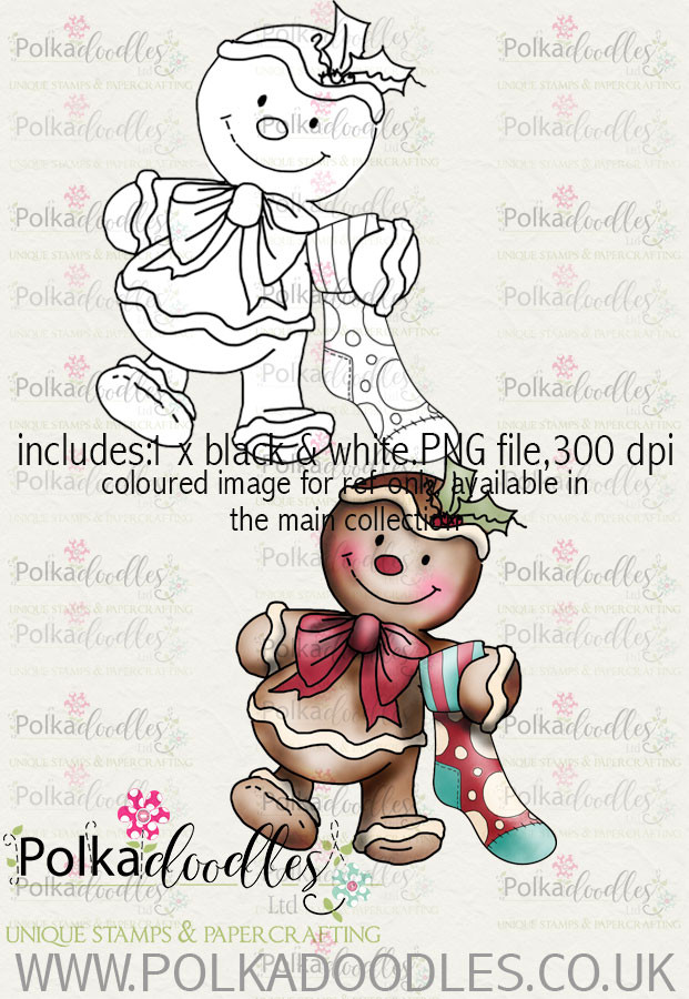 Baked With Love - Gingerbread stocking digital craft download