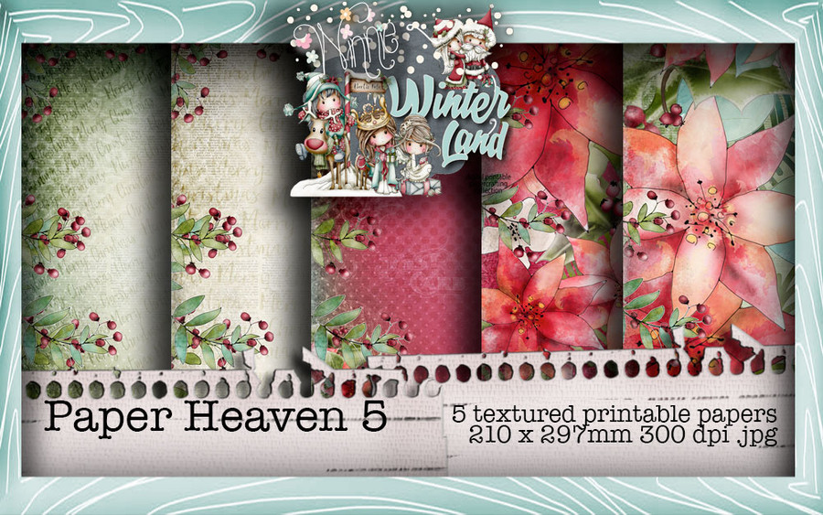 Winnie Winterland - Paper Heaven 5 digital craft papers download