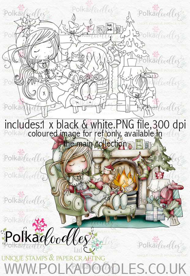 Winnie Winterland - Cosy Christmas digital craft stamp download