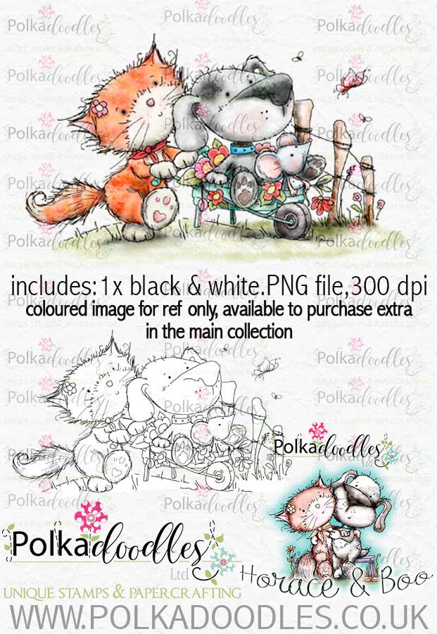 Wheelbarrow - Horace & Boo download printable stamp