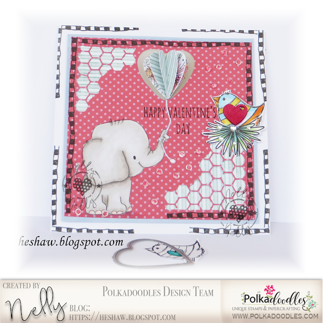 Giant Hugs Elephant...Craft Digital stamp download with FREE Sentiment