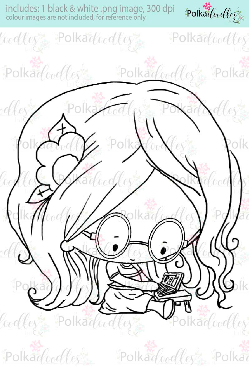 Lil Miss Geek/ipad/laptop/PC/tech - Sugarpops Kit 2...Craft printable download digital stamps/digi scrap kit