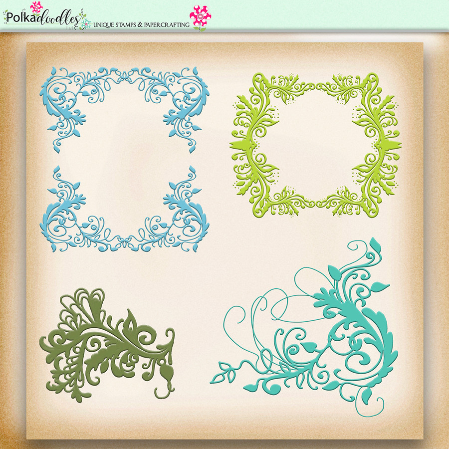 Apple Lagoon - digiscrap kit frames, corners, flourishes
