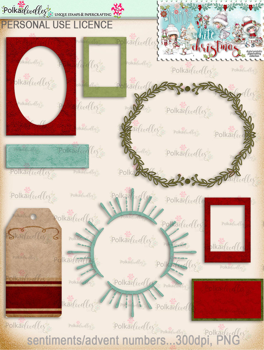 60+ Printable Christmas Tags & Frames - Winnie White Christmas...Craft printable download digital stamps/digi scrap