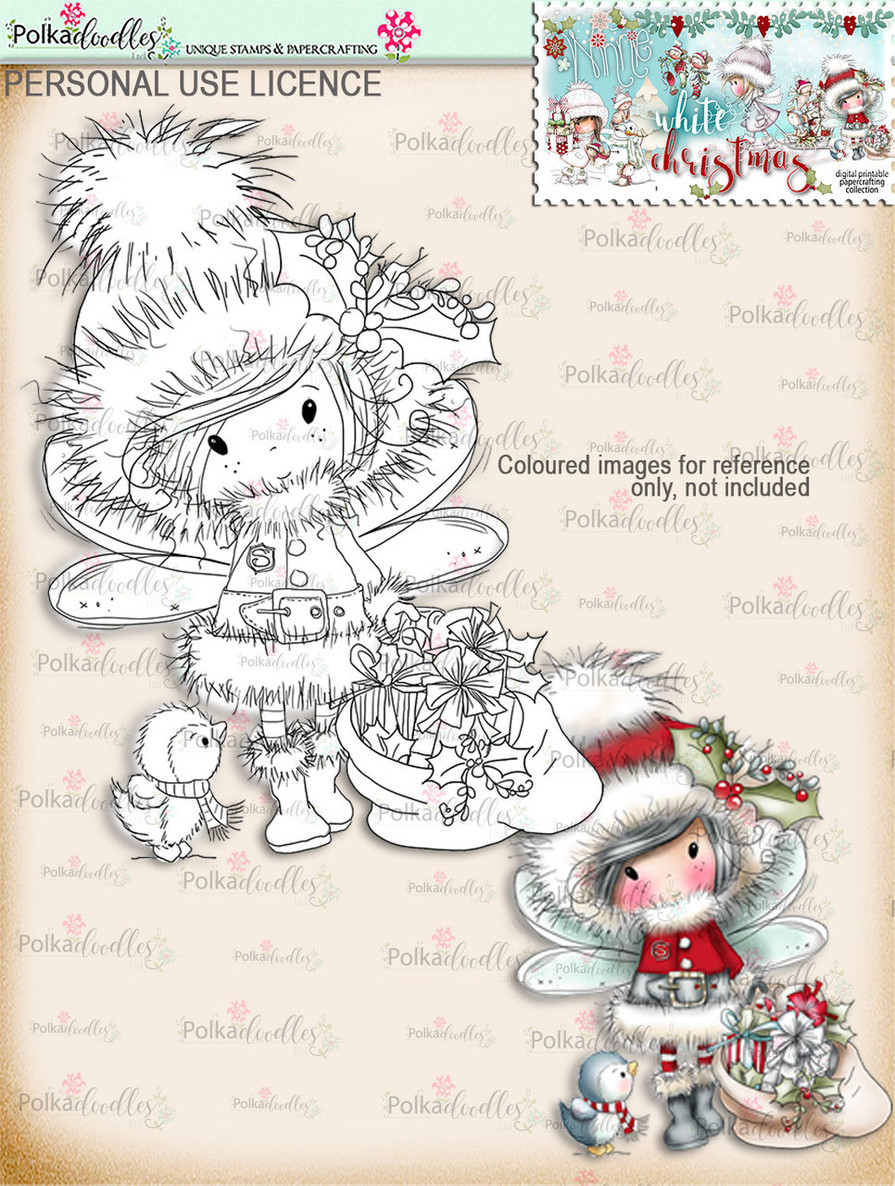 Santa Gifts - Digital Stamp download. Winnie White Christmas printables. Craft printable download digital stamps/digi scrap