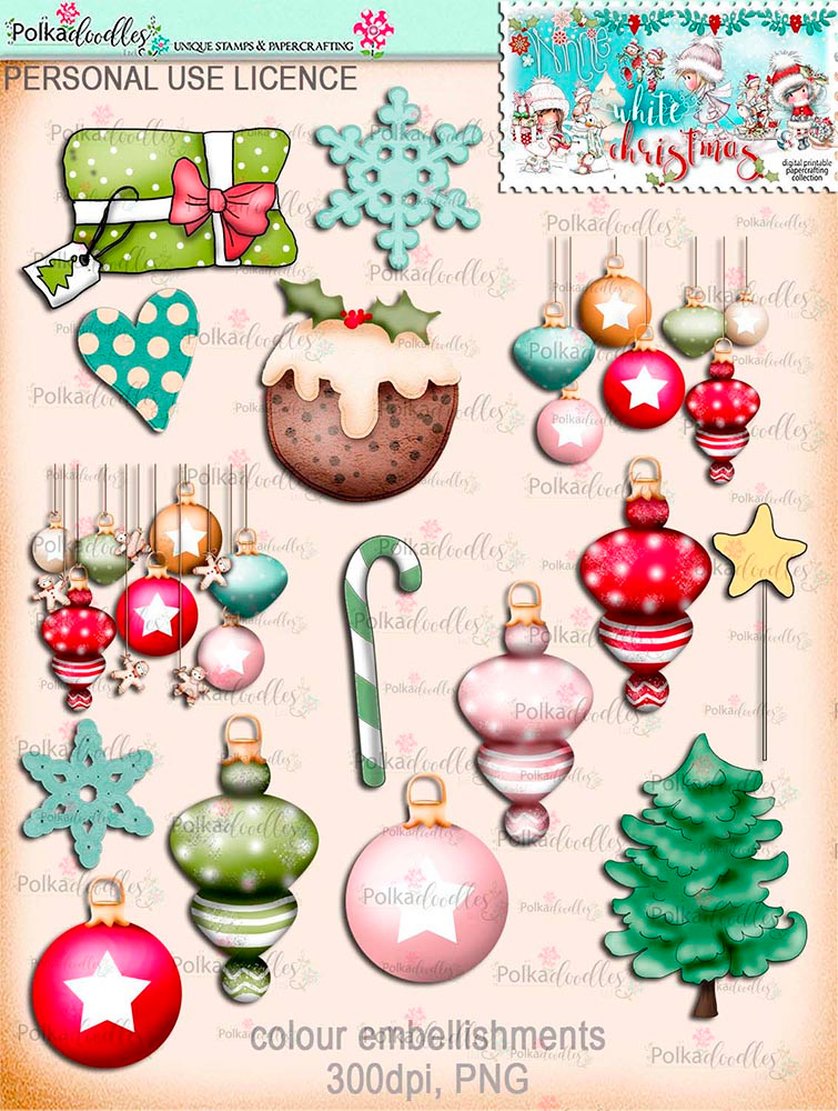 Winnie White Christmas Big Kahuna download including printable embellishments - use with a digital cutting  machine such as the Silhouette Cameo or Brother Scan and Cut