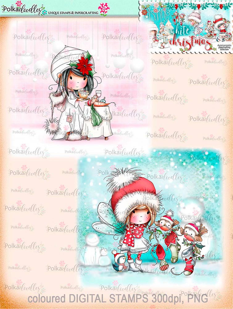 Winnie White Christmas printable Winnie Coloured Toppers