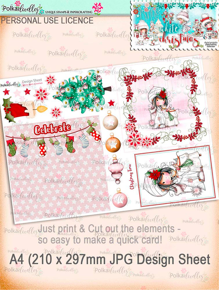 Winnie White Christmas printable Design sheets to make crafting easy