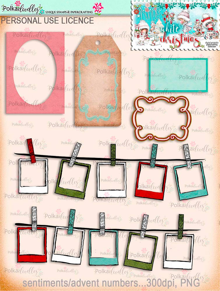Christmas Joy printable digi scrap download kit including printable embellishments - use with a digital cutting  machine such as the Silhouette Cameo or Brother Scan and Cut