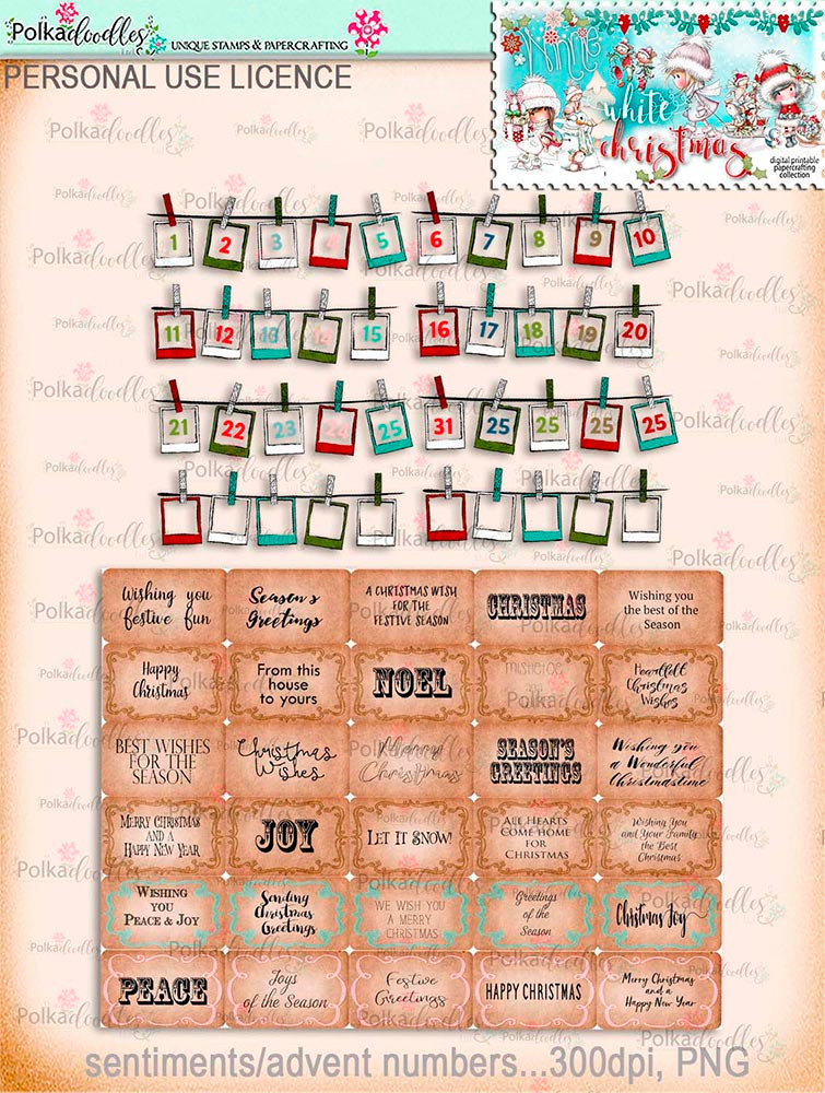 Christmas Joy printable digi scrap download kit including printable embellishments - use with a digital cutting  machine such as the Silhouette Cameo or Brother Scan and Cut