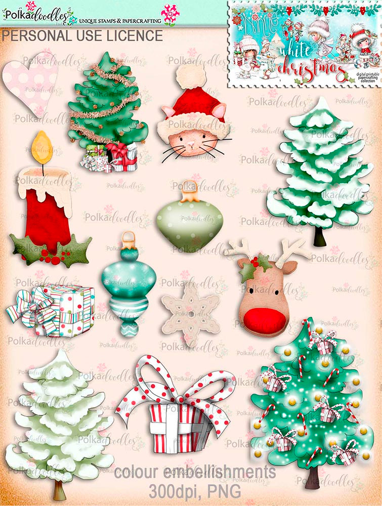 Christmas Joy printable digi scrap download kit including printable embellishments - use with a digital cutting  machine such as the Silhouette Cameo or Brother Scan and Cut
