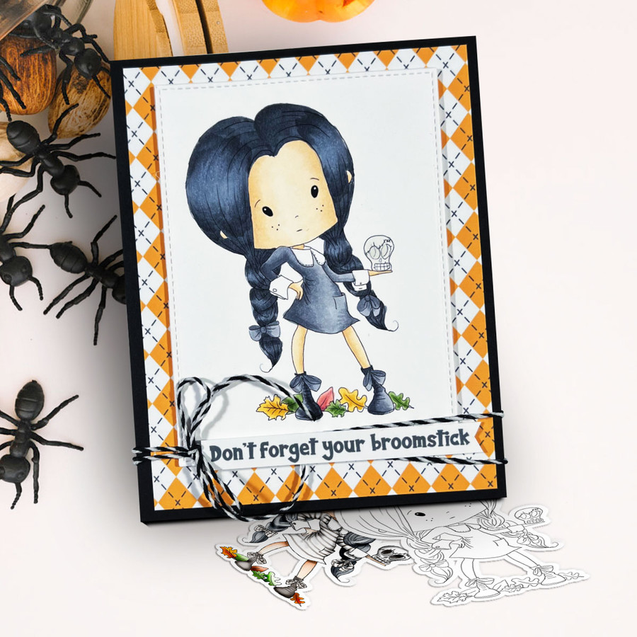 Winnie Wednesday Halloween Bundle of printable clipart, digital stamps for card making, crafts, stickers, scrapbooking