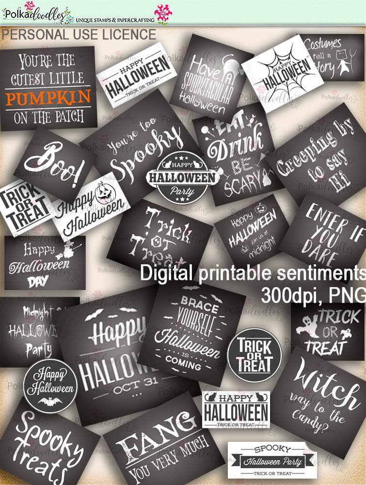 Winnie Wednesday Halloween Bundle of printable clipart, digital stamps for card making, crafts, stickers, scrapbooking