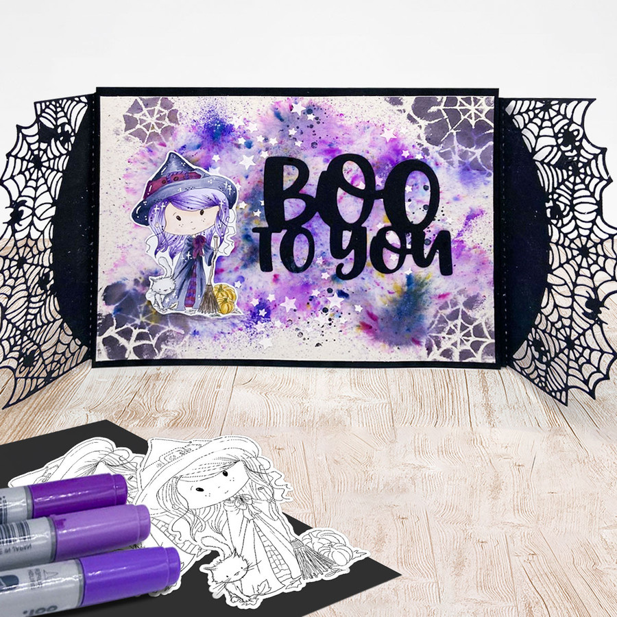 Winnie Wednesday Halloween printable clipart, digital stamps for card making, crafts, stickers, scrapbooking