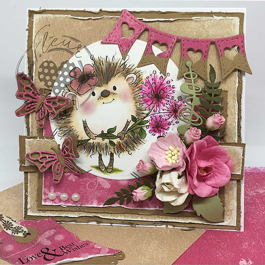 Earlie Hedgehog Dandelion - Fuzzypuffs digi stamp printable download