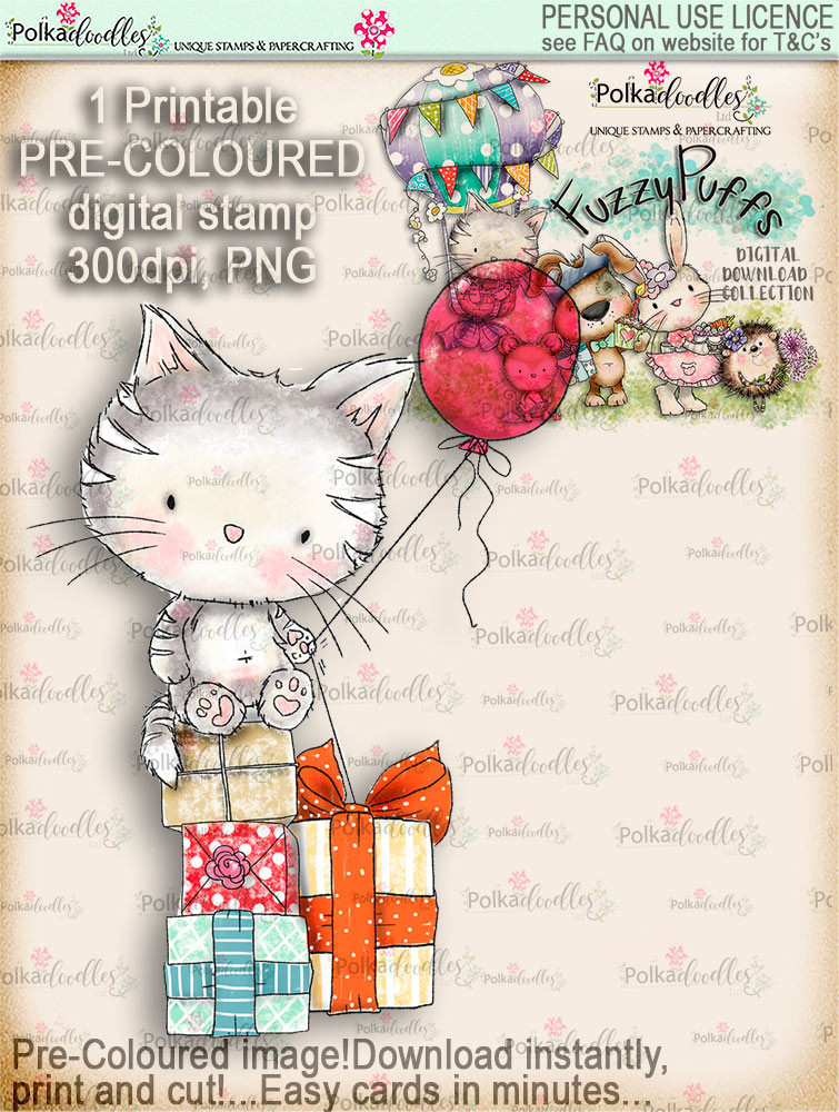 Fuzzypuffs COLOUR digi stamp BIG VALUE download kit