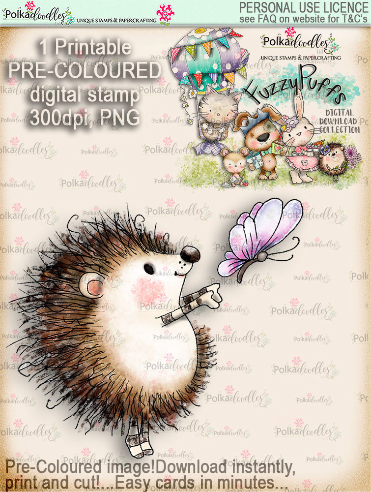 Fuzzypuffs COLOUR digi stamp BIG VALUE download kit